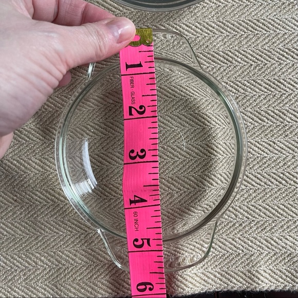 JAJ Crown Pyrex Small Clear Glass Set Of Two Lids 1040-C - Picture 7 of 8